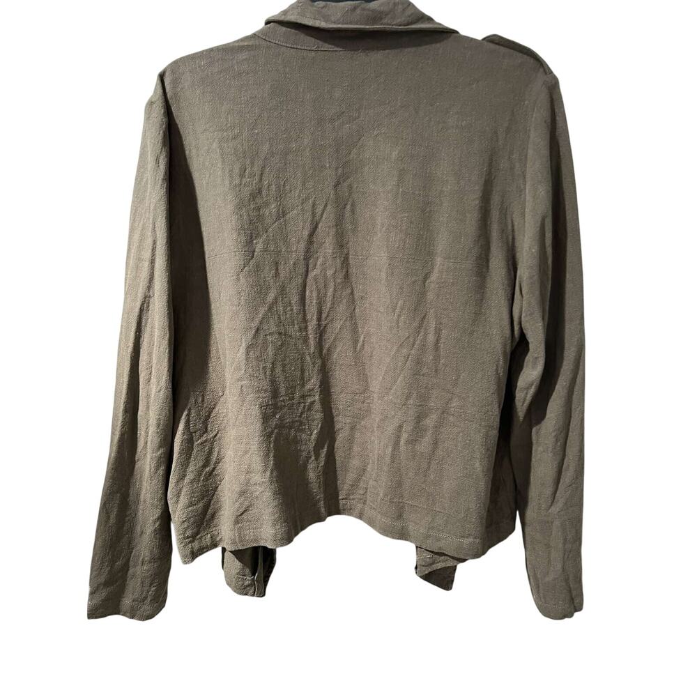 Lulus Women Carlow Olive Green Jacket Size XL Linen Cotton A001620 - Picture 4 of 9